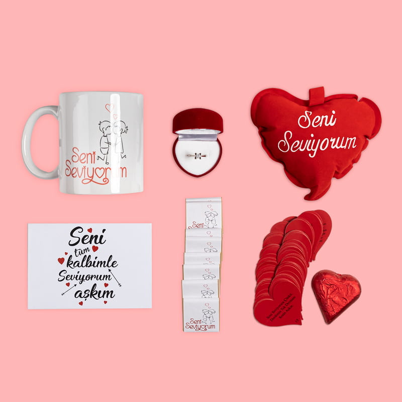 Seni Seviyorum Tek Taş Yüzüklü Hediye Kutusu