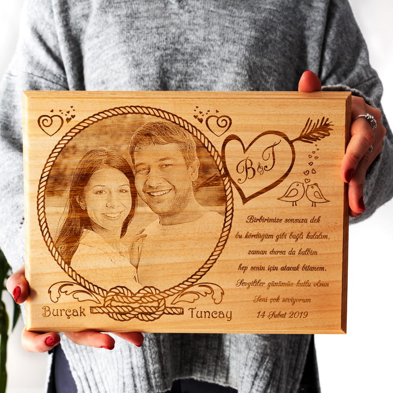 Sevgililer Gününe Fotoğraf Baskılı Ahşapfoto