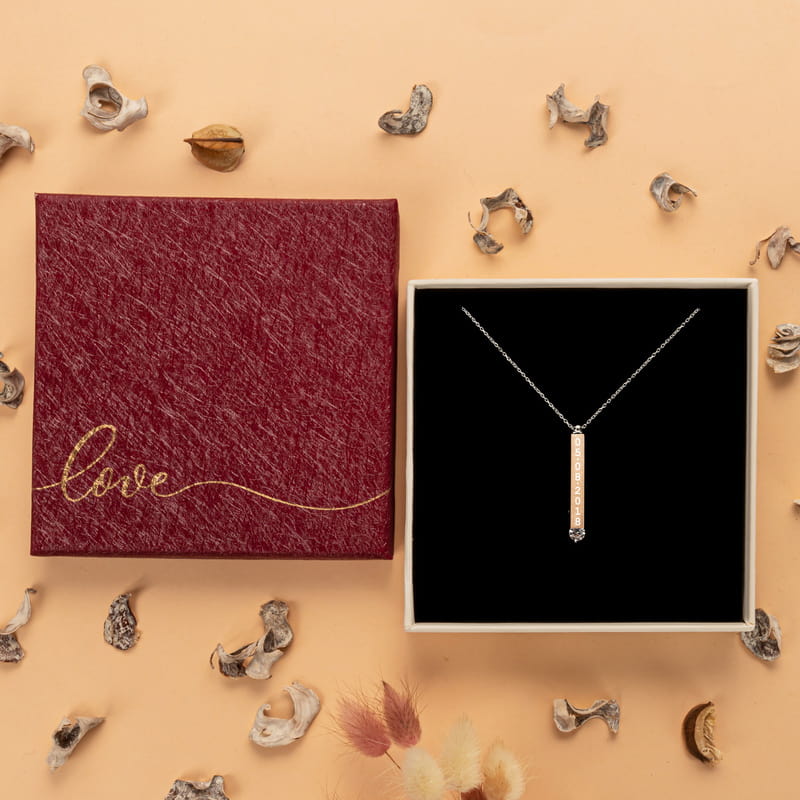 Sevgiliye Hediye Açılır Çubuk Gümüş Kolye