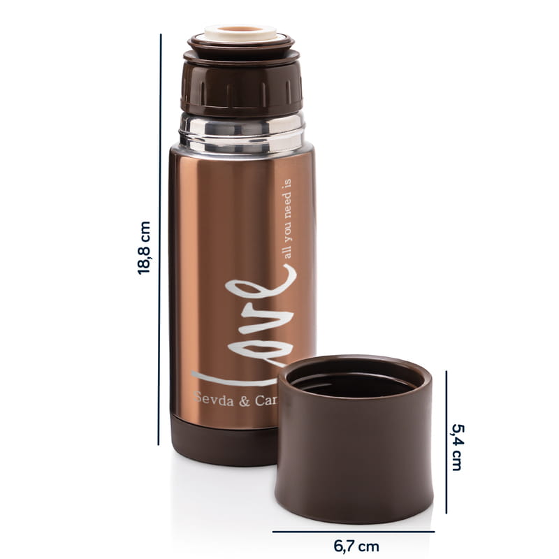 Sevgiliye Hediye Love Tasarımlı Çelik Termos