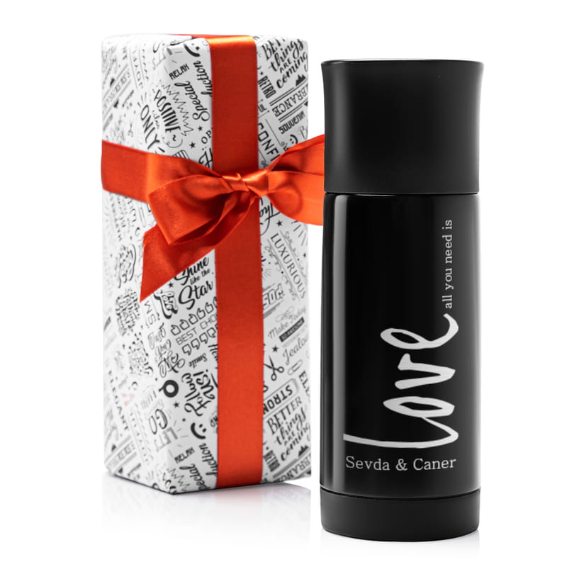 Sevgiliye Hediye Love Tasarımlı Çelik Termos