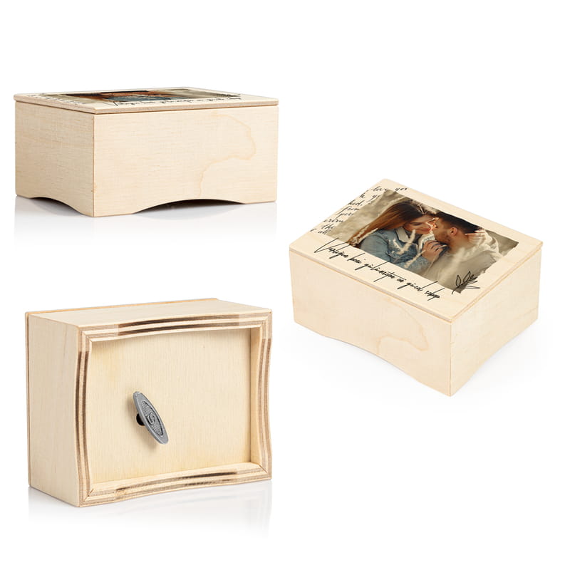 Sevgiliye Hediyesi Fotoğraf ve Mesajlı Ahşap Müzik Kutusu