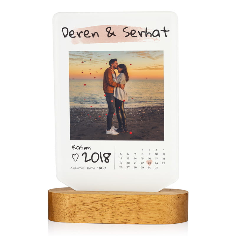 Sevgiliye Yıldönümü Hediyesi Fotoğraf Baskılı Led Lamba