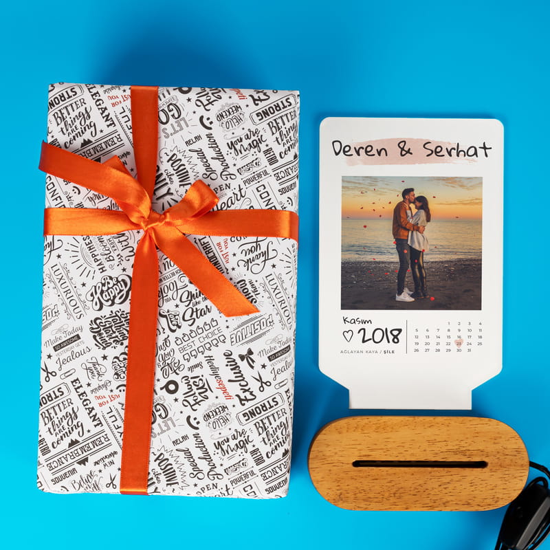 Sevgiliye Yıldönümü Hediyesi Fotoğraf Baskılı Led Lamba