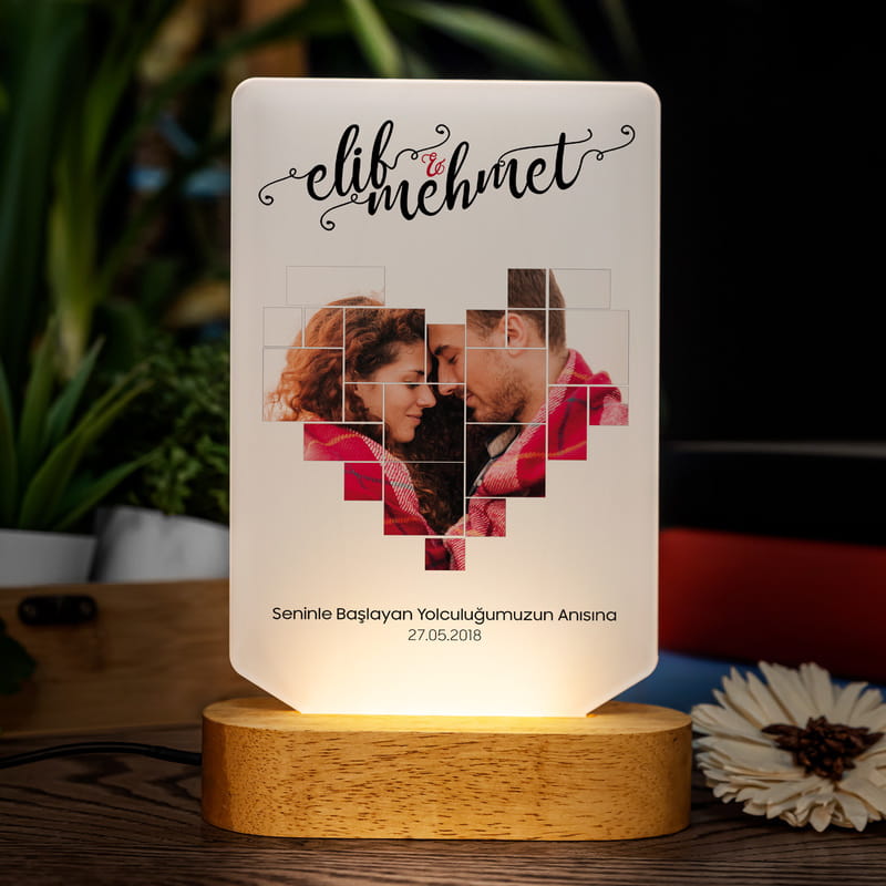 Sonsuz Aşklara Fotoğraf Baskılı Led Masa Lambası
