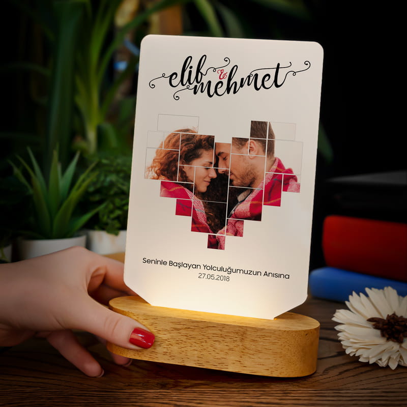 Sonsuz Aşklara Fotoğraf Baskılı Led Masa Lambası