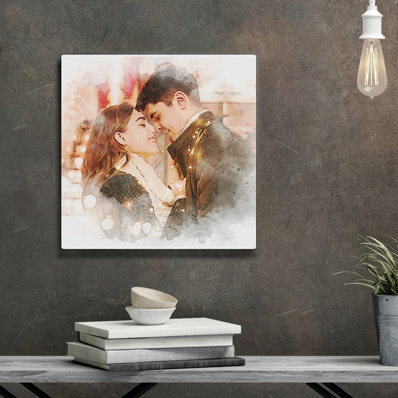 Suluboya Efektli Fotoğraf Baskılı Kanvas Tablo 40x40