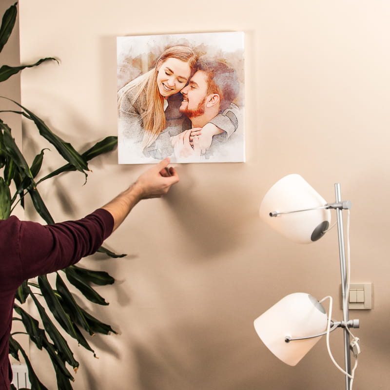 Suluboya Efektli Fotoğraf Baskılı Kanvas Tablo 40x40