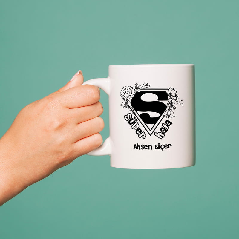 Süper Halalara Esprili İsme Özel Porselen Kupa Bardak
