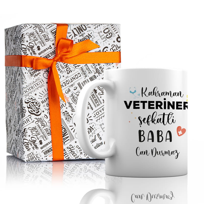 Veteriner Babaya Hediye İsme Özel Esprili Kupa Bardak