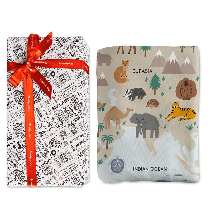 1 Yaş Hediyesi Hayvanlar Atlası Çocuk Oyun Matı - Bebek Oyun Halısı