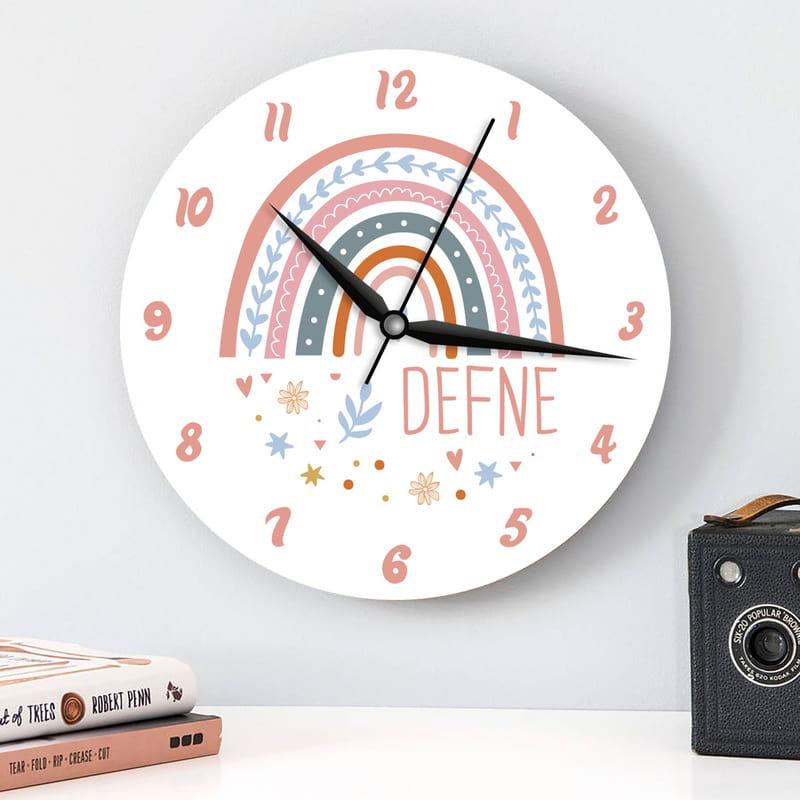 Çocuk Odasına Özel İsimli Duvar Saati