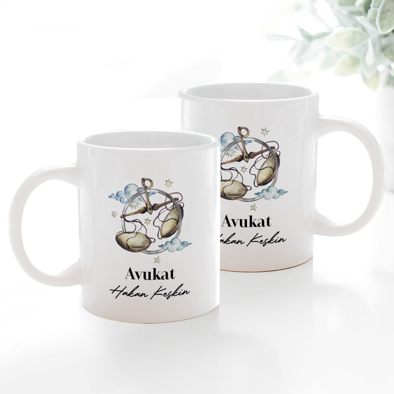 Avukat Arkadaşa Hediye İsim Yazılı Porselen Kupa