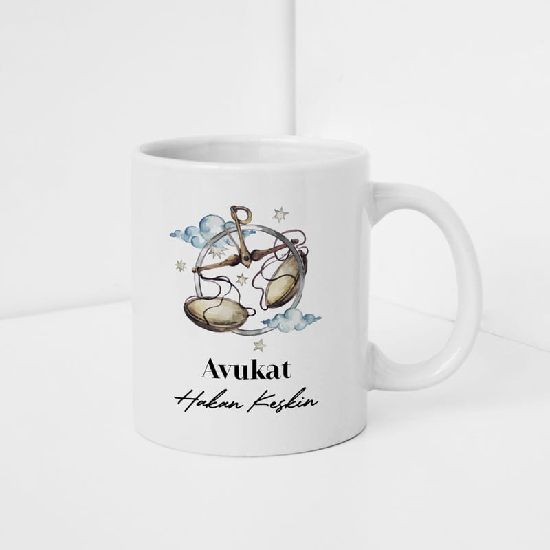 Avukat Arkadaşa Hediye İsim Yazılı Porselen Kupa