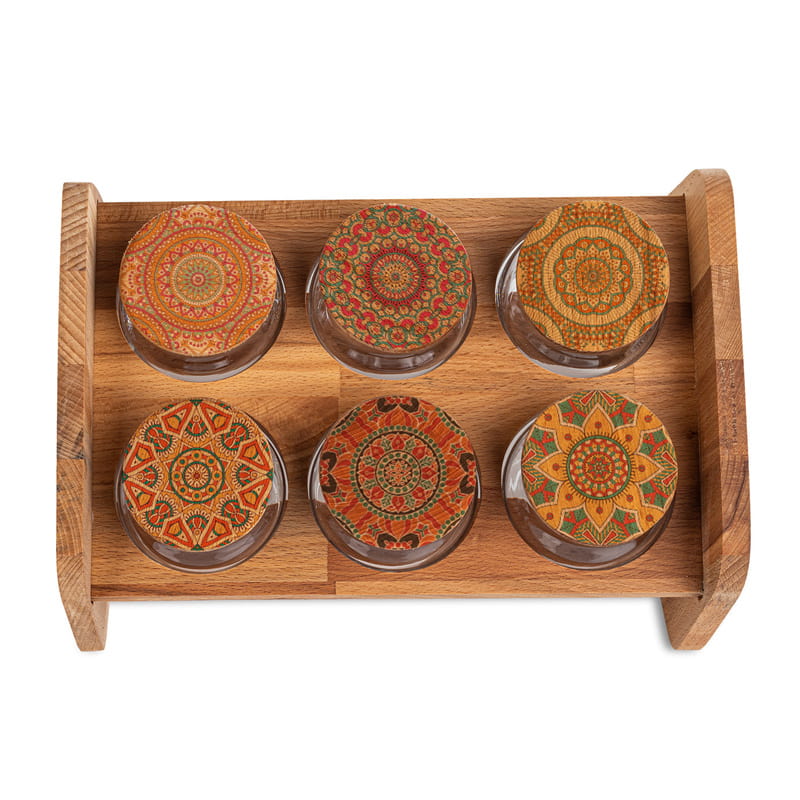 Vakum Kapaklı Özel Standlı 6'lı Baharat Seti