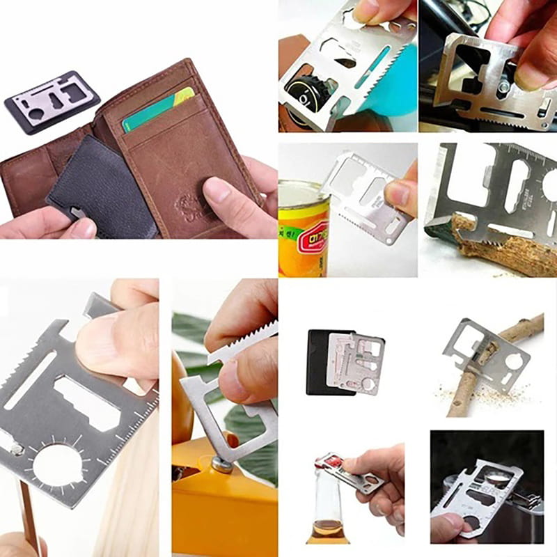 Baş Harf İşlemeli 11 Fonksiyonlu Metal Survival Kart