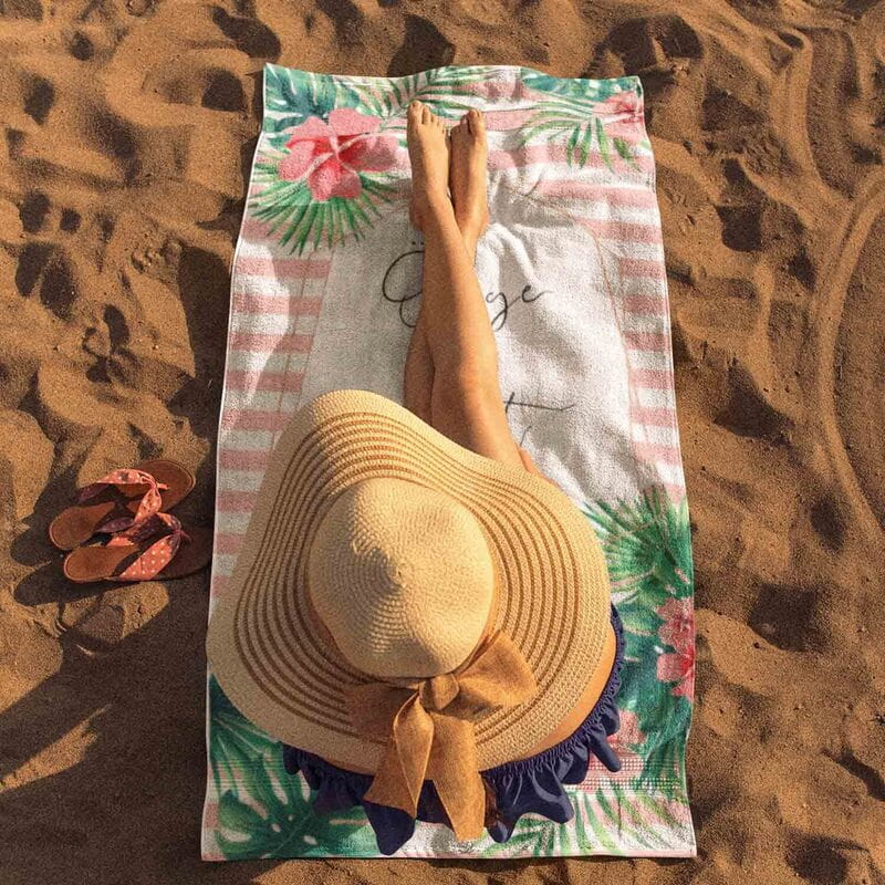 Çiftlere Özel Flamingo Tasarımlı Plaj Havlusu