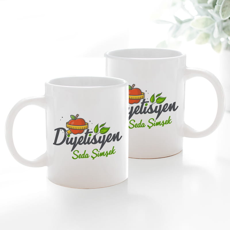 Diyetisyen Tasarımlı Kişiye Özel Porselen Kupa