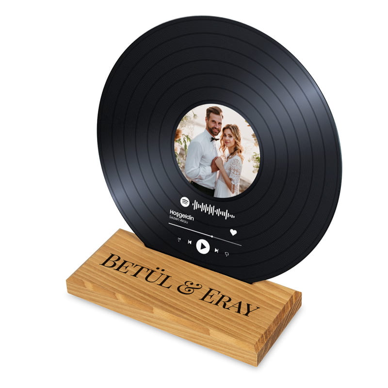 Düğün Giriş Müziği Tasarımlı Kişiye Özel Hatıralık Plak