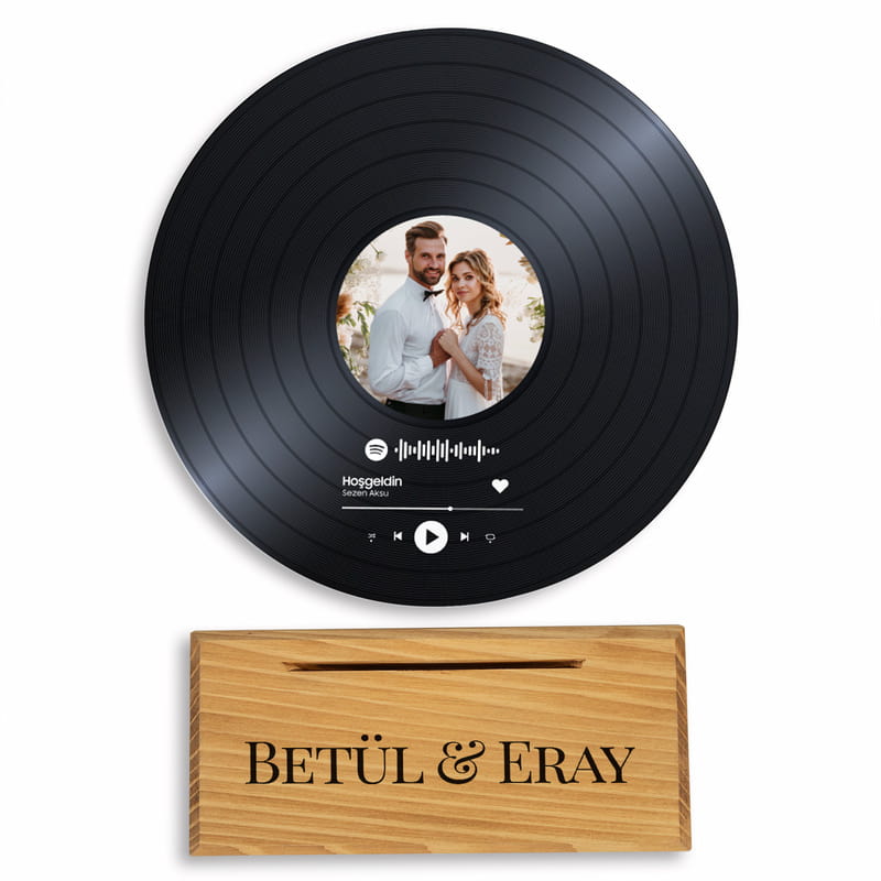 Düğün Giriş Müziği Tasarımlı Kişiye Özel Hatıralık Plak