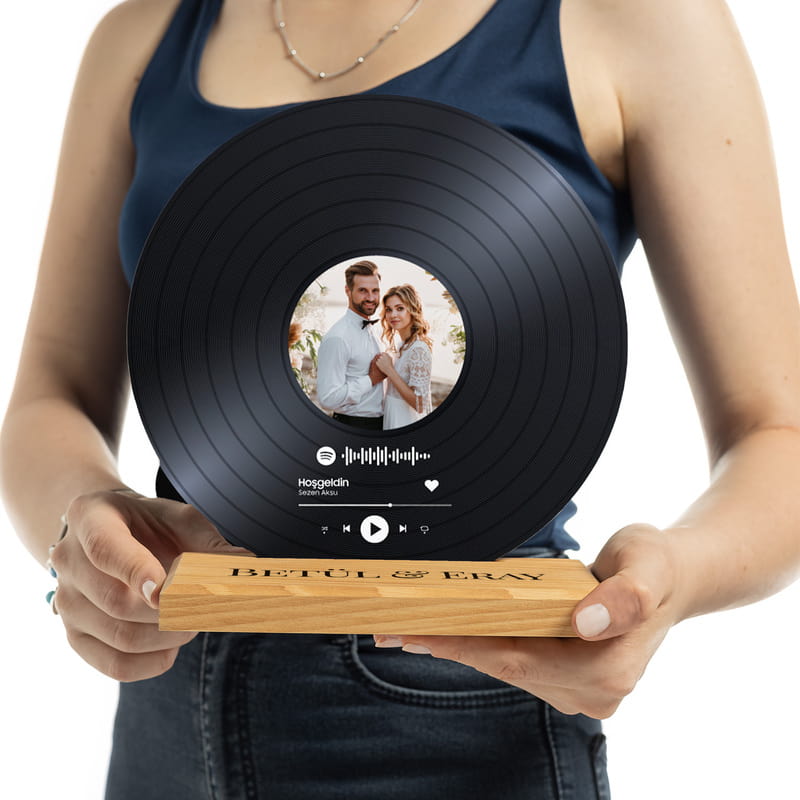 Düğün Giriş Müziği Tasarımlı Kişiye Özel Hatıralık Plak