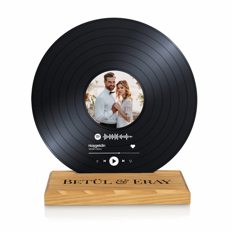 Düğün Giriş Müziği Tasarımlı Kişiye Özel Hatıralık Plak