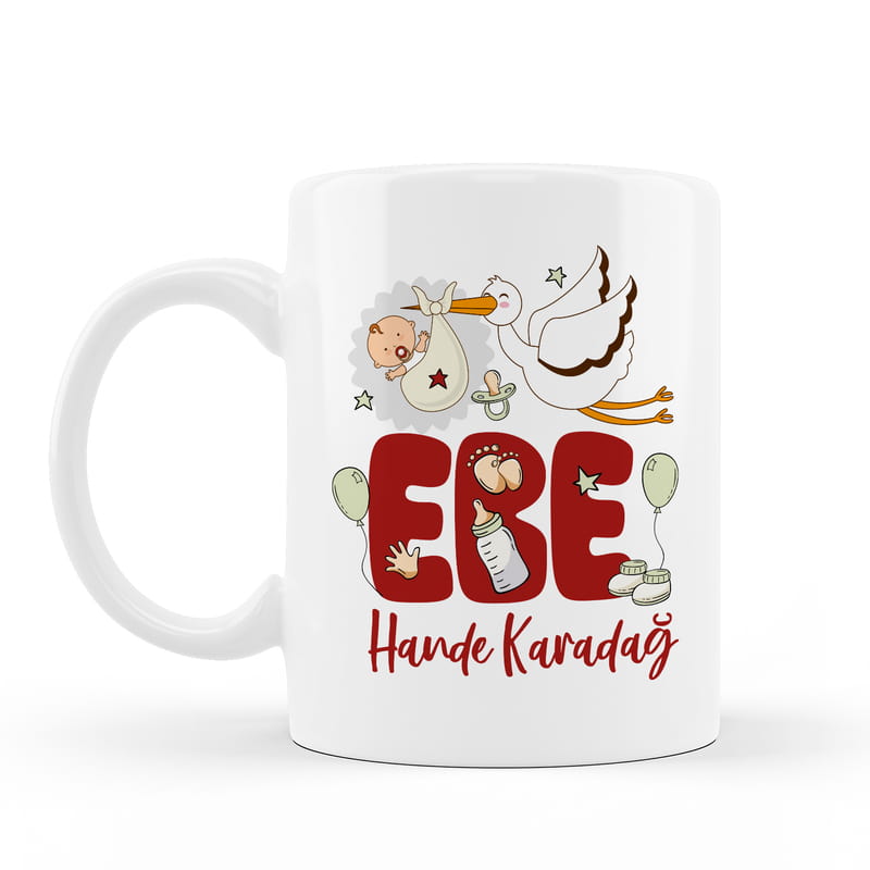 Eğlenceli Ebe Tasarımlı Kişiye Özel Porselen Kupa