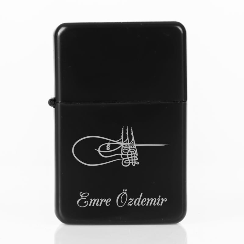 Fatih Sultan Mehmet Tuğralı Kişiye Özel Metal Çakmak Seti