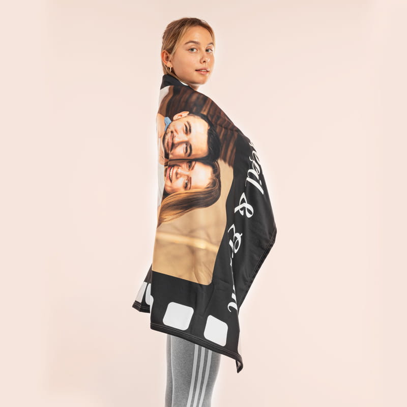 Film Şeridi Tasarımlı Tv Battaniyesi - Tek Kişilik Battaniye