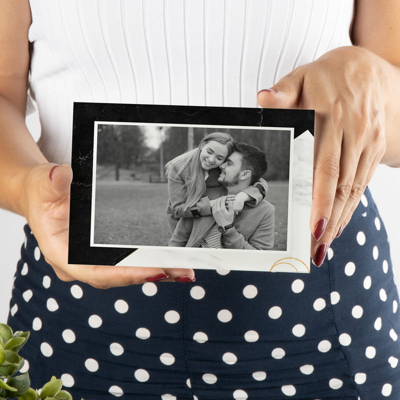 Fotoğraf Baskılı Mermer Görünümlü Hediye Akrilik Çerçeve