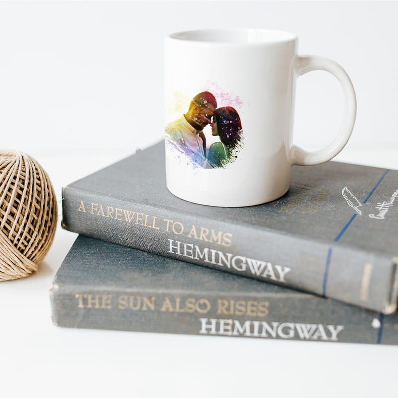 Gökkuşağı Efektli Fotoğraf Baskılı Porselen Kupa