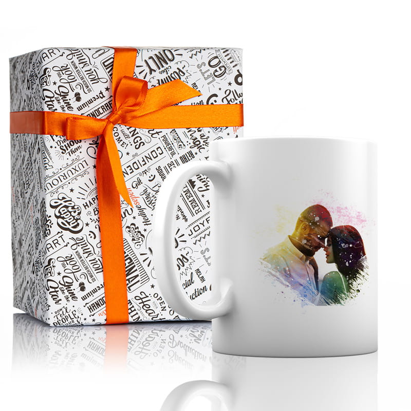 Gökkuşağı Efektli Fotoğraf Baskılı Porselen Kupa