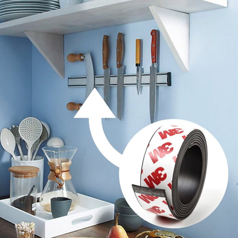 Güçlü Yapışkanlı Çıkarılması Kolay Siyah Şerit Mıknatıs Magnet