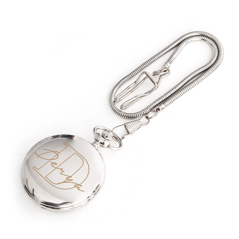 İsim ve Harf Tasarımlı Vintage Köstekli Cep Saati