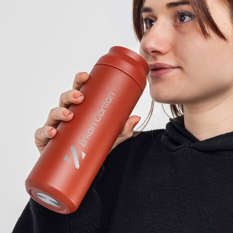 İsim Yazılı Kurumsal Termos - Renkli Çelik Termos Matara