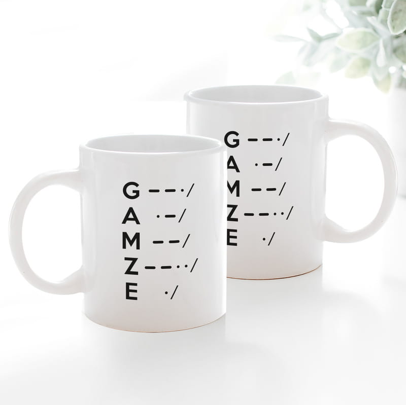 İsim Yazılı Mors Alfabesi Tasarımlı Porselen Kupa