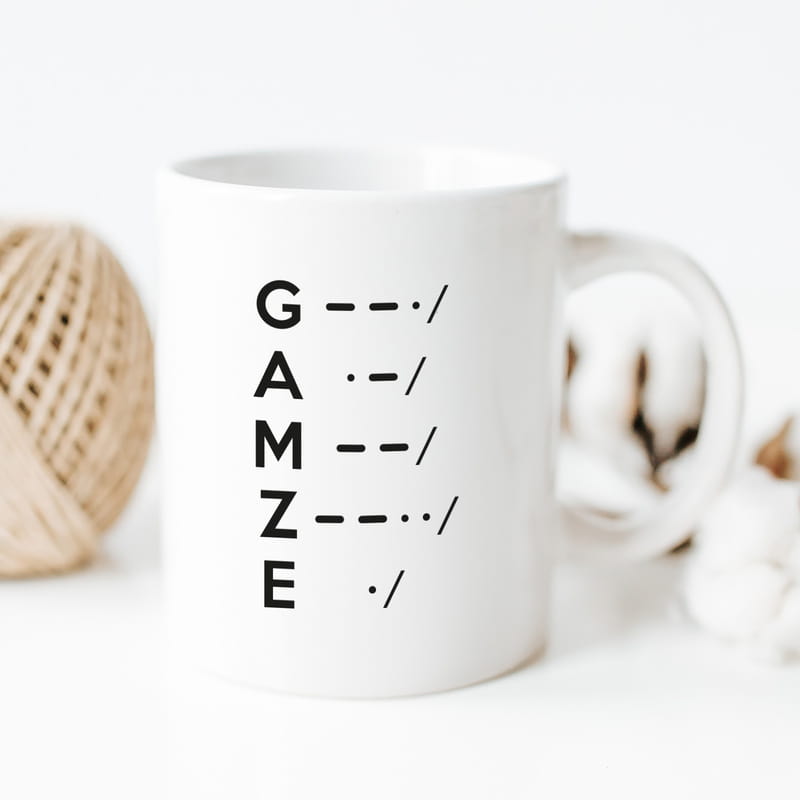 İsim Yazılı Mors Alfabesi Tasarımlı Porselen Kupa