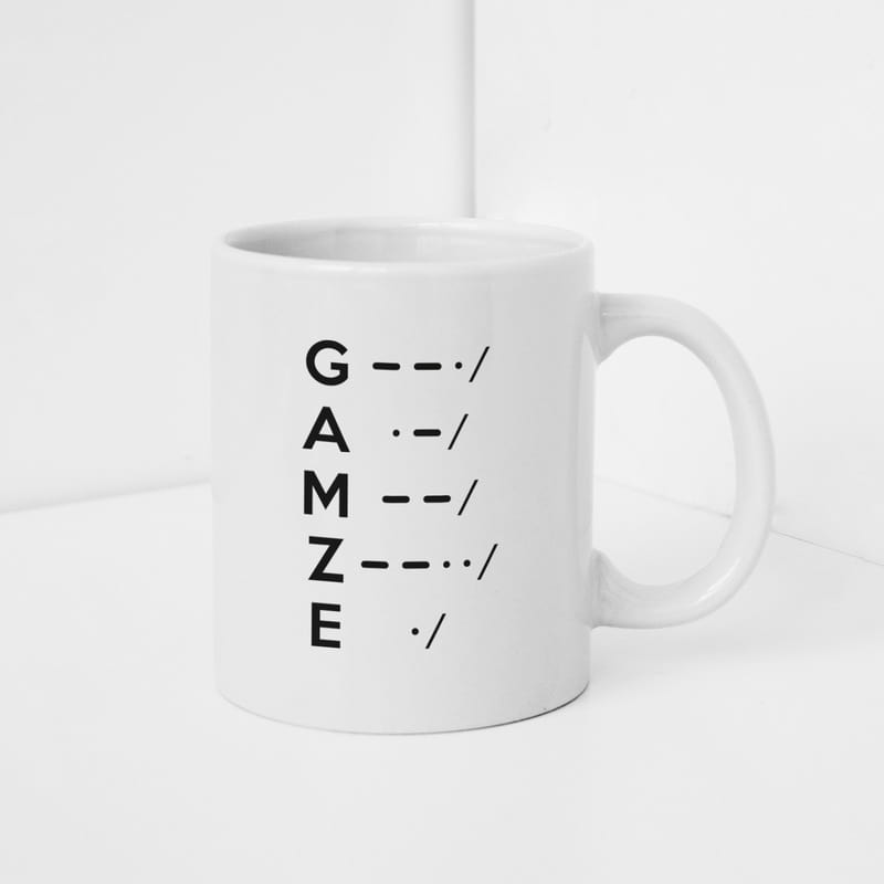 İsim Yazılı Mors Alfabesi Tasarımlı Porselen Kupa