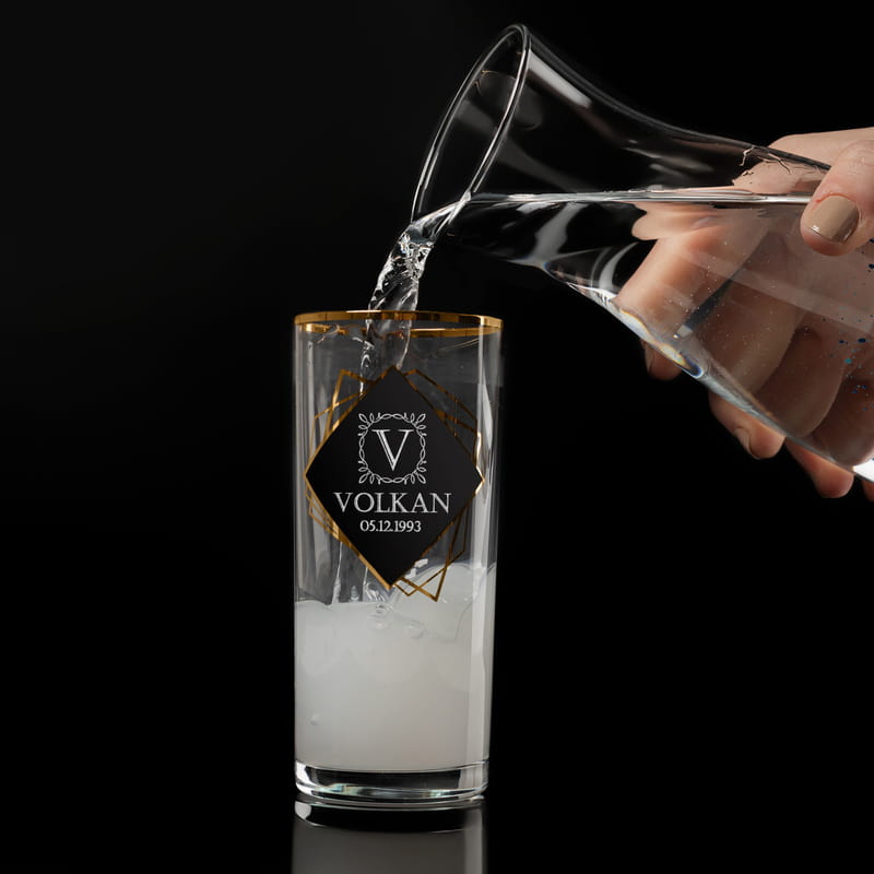 İsme Özel Altın Varaklı Karaflı Rakı Seti