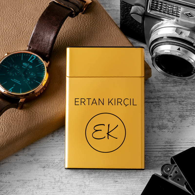 İsim Harf Özelleştirmeli Dikey Sigara Kutusu