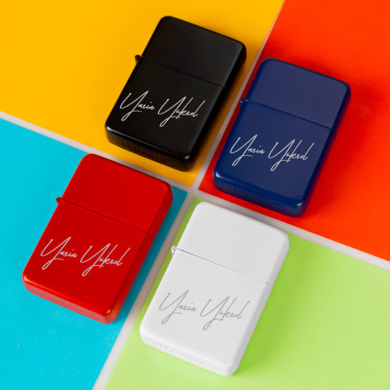 İsme Özel İmza Tasarımlı Metal Çakmak Seti