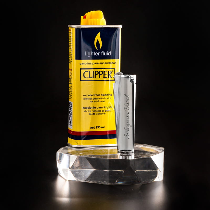 İsme Özel Metal Benzinli Clipper Çakmak Seti