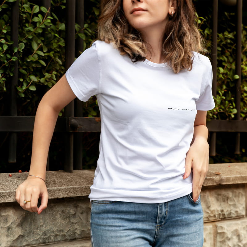 İsme Özel Mors Alfabesi Tasarımlı Baskılı Tişört