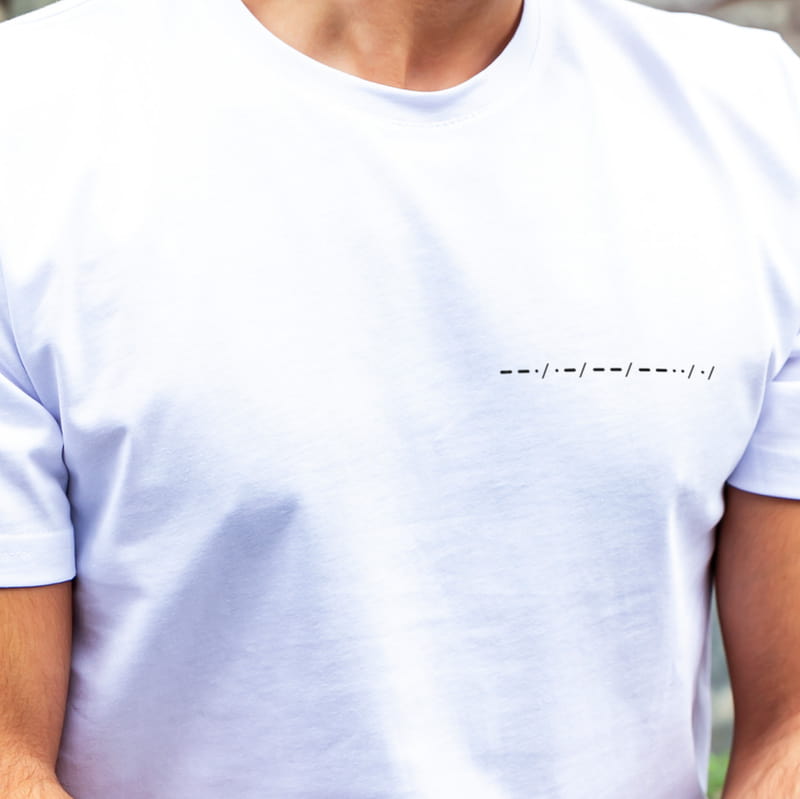 İsme Özel Mors Alfabesi Tasarımlı Baskılı Tişört