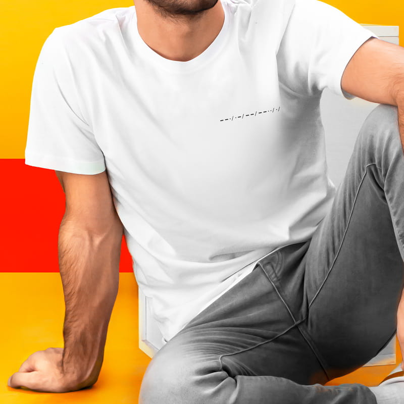 İsme Özel Mors Alfabesi Tasarımlı Baskılı Tişört