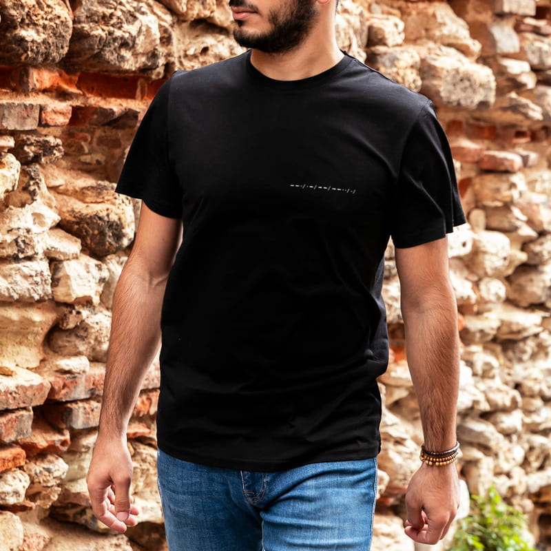 İsme Özel Mors Alfabesi Tasarımlı Baskılı Tişört