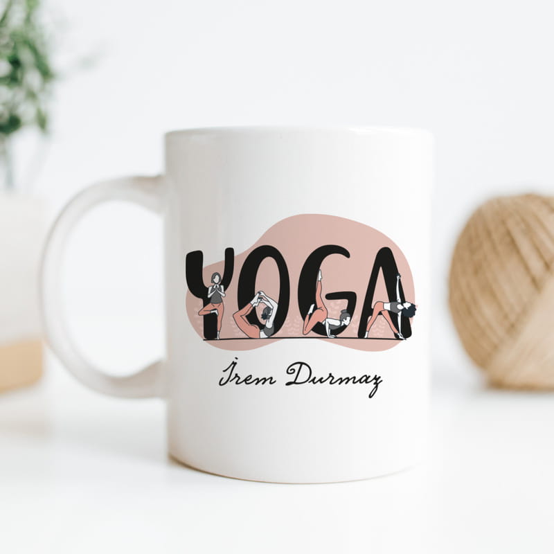 İsme Özel Yoga Eğitmene Hediye Porselen Kupa