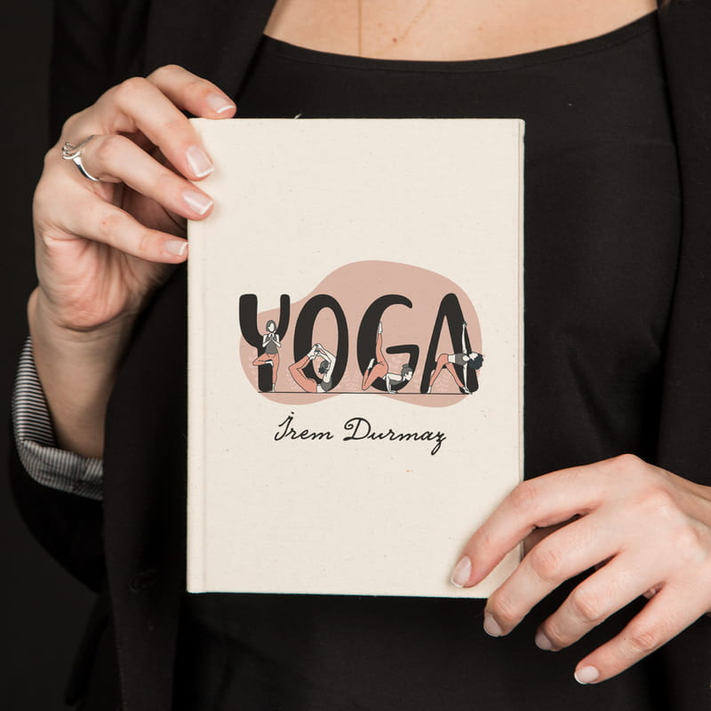 İsme Özel Yoga Eğitmenine Hediye Kanvas Defter