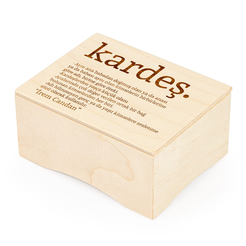 Kardeş Anlamlı Kişiye Özel Ahşap Müzik Kutusu