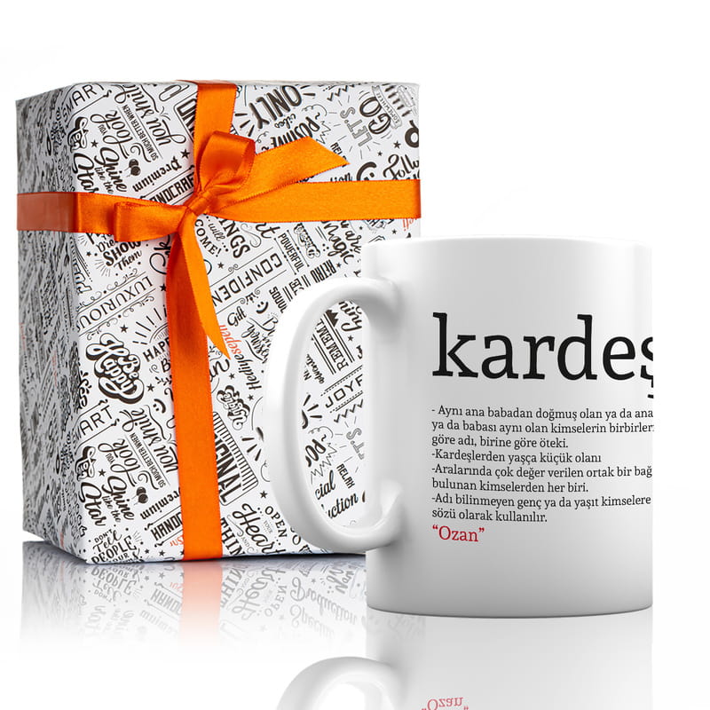 Kardeş Kelime Anlamlı İsme Özel Kupa